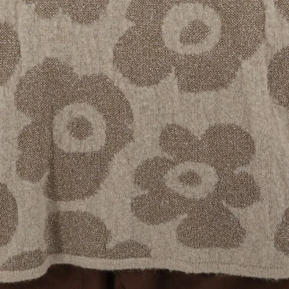 Alessia Santi Floral Jacquard Knit Sweater Italian Made Sparkle Boxy Fit - Picture 10 of 13